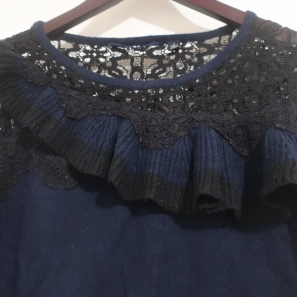 Anthropologie Mixed Media NAVY Pullover - Size Small - Picture 6 of 11